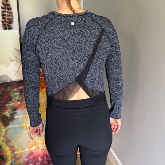 Black/White Lululemon Open Back Shirt - Picture 2 of 4